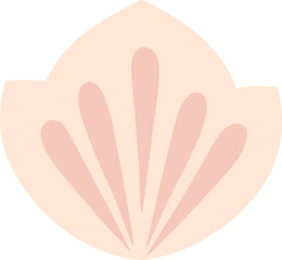 Obraz premium Fan-shaped petal or leaf motif in soft peach tones, great for delicate floral or abstract design themes.