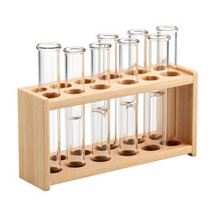Wooden Test Tube Rack with Clear Glass Tubes