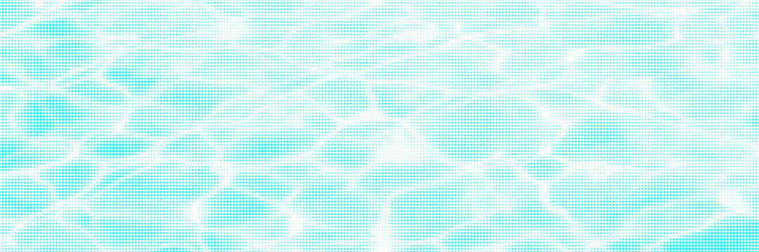 Bright water waves halftone overlay. Blue lagoon color dotted pattern. Vacation serene and summer vibe. Vector wallpaper for design and creative projects.