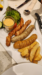 sausage and chips