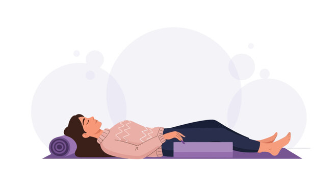Woman Doing Yoga Pose In Studio For Relaxation And Mindfulness Practice - Powered by Adobe