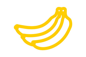 Yellow Cartoon Banana Illustration on Transparent Background