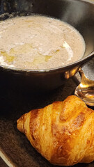 truffle soup with bread