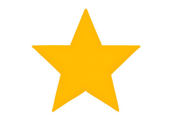 Yellow Five Pointed Star on Transparent Background