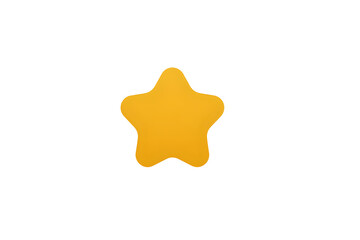 Yellow Five Pointed Star on Transparent Background