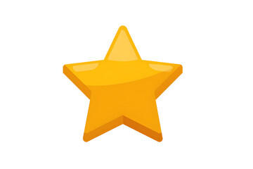 Yellow Five Pointed Star on Transparent Background