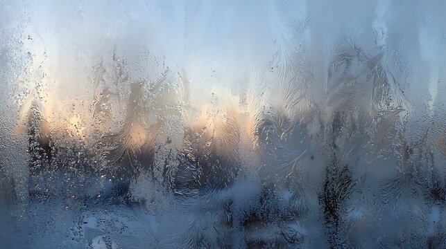 Frosted window pane with condensation patterns - Powered by Adobe