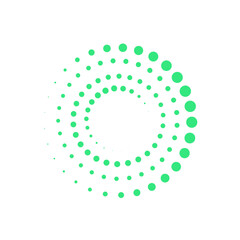 Techno swirl with round pattern and halftone frame. PNG template design in circular abstract art. Futuristic round background, round movement and PNG vector logo, speed, dot.

