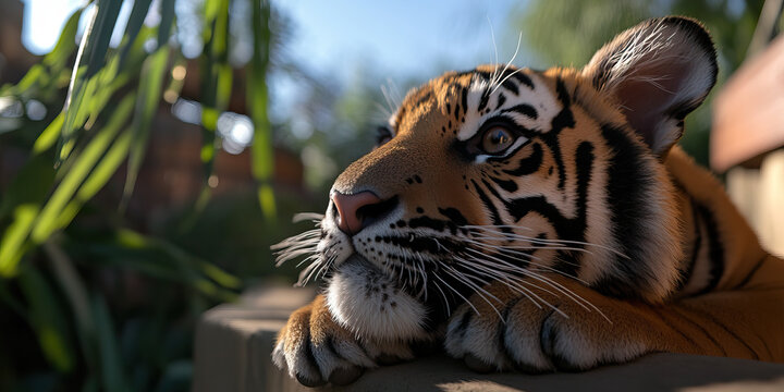 Young Tiger Resting, Close-up