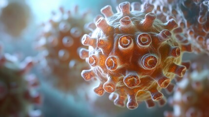 Captivating View of Hyper-Realistic Hepatitis B Virus Showcasing Intricate Details of Structure