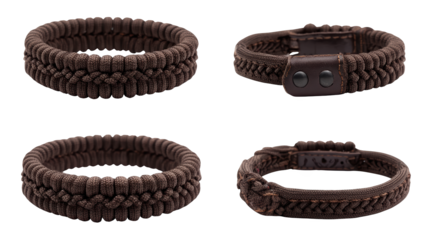 Four unique bracelets with distinctive button designs, a showcase of craftsmanship and style