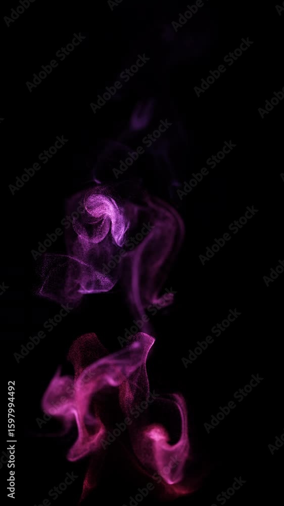 Wall mural red to blue color over life wispy smoke flow loop background