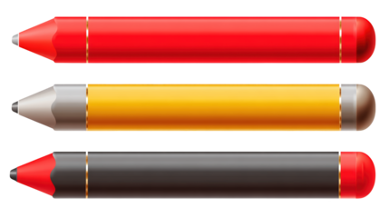 Vibrant colored pencils, unleash your creativity with a trio of artistic tools three