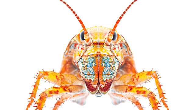 Close-Up Cockroach Isolated on White Background for Pest Control Industry Photoshoot