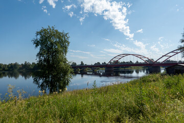 Ljusdal, Sweden A road bridge over the Ängerån River.