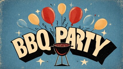 Retro BBQ Vibes – Vintage Grilling & Summer Graphic Illustration