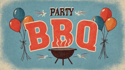 Retro BBQ Vibes – Vintage Grilling & Summer Graphic Illustration