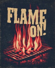 Retro BBQ Vibes – Vintage Grilling & Summer Graphic Illustration