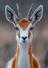 Fototapeta premium Majestic antelope with horns in natural wildlife habitat on African savannah