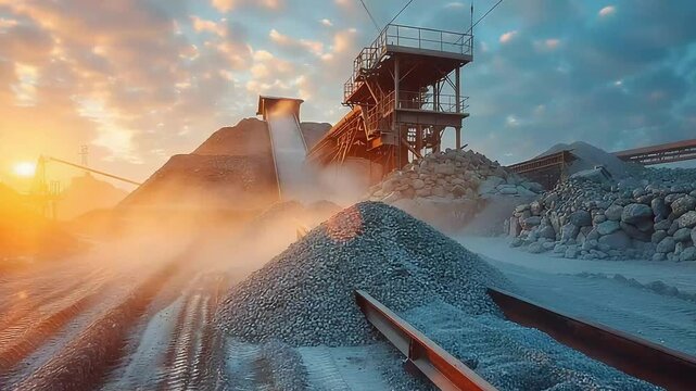 stone crushing industry footage
