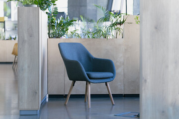empty chair in office room interior cabinet closed cell space frame work pattern picture