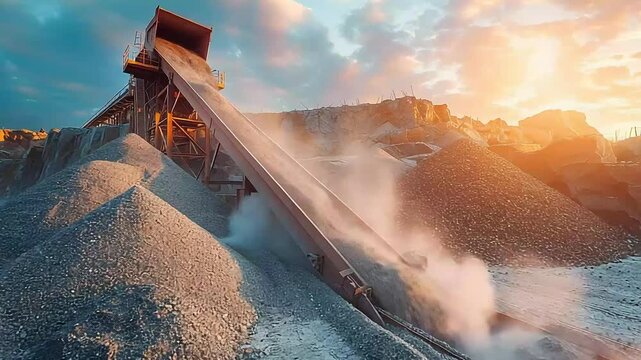 stone crushing industry footage