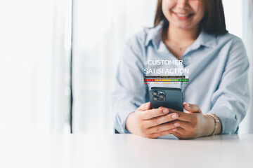 Customer or client with stars to complete five stars. Product or service review ideas from...