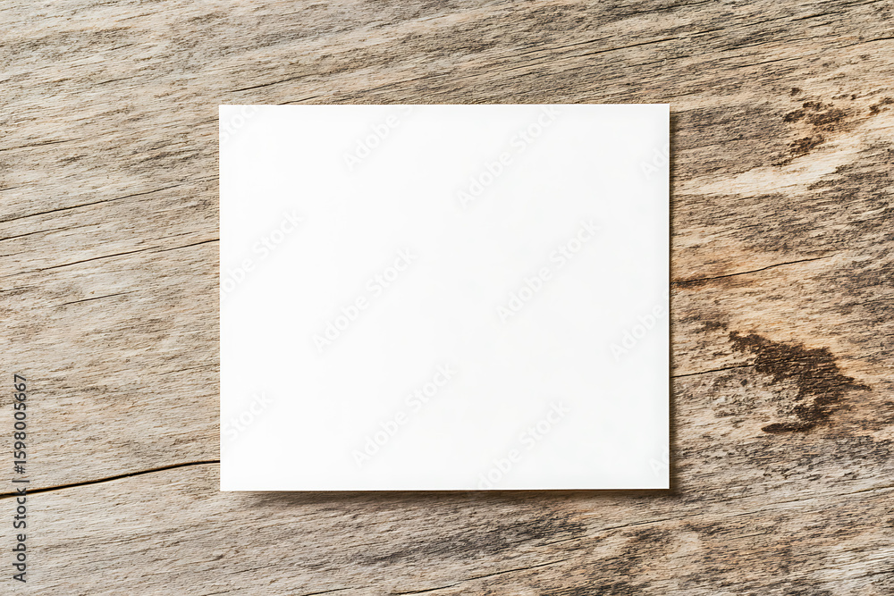 Poster white cardstock on weathered wood. perfect for text overlay. add your message here for a rustic or m