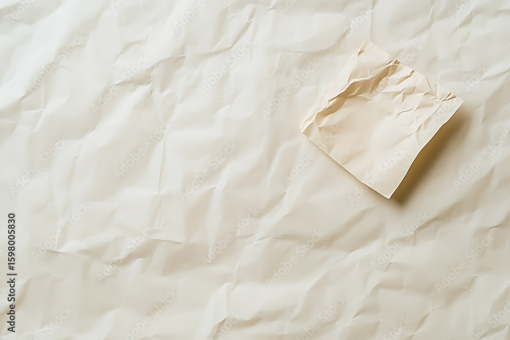 Poster paper texture background featuring subtle wrinkles and a single square of creased paper, adding dept