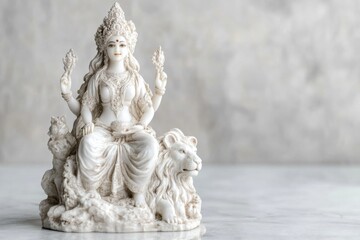 Fototapeta premium Sacred Sculpture: A stunningly detailed, ancient sculpture showcases intricate craftsmanship, embodying serenity and spirituality, creating a sense of wonder.