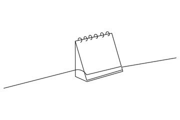 Table calendar continuous one line art and vectors illustrations design.