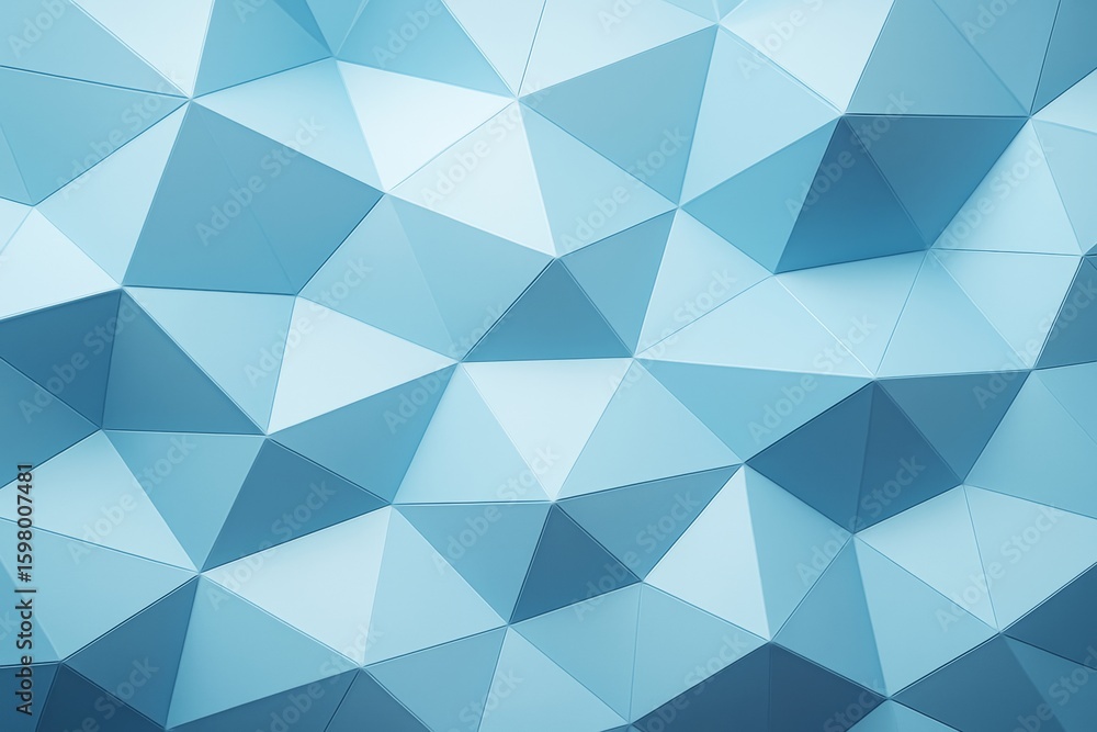 Poster abstract blue polygonal surface with geometric triangular shapes and smooth lighting forming a moder