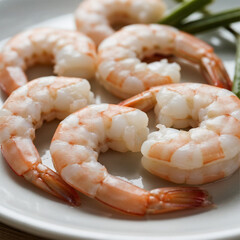 A plate of fresh shrimps