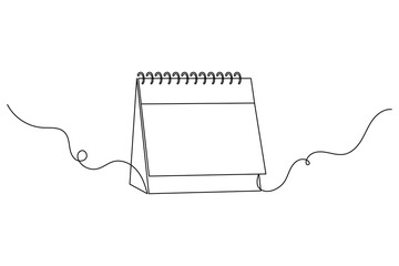 Table calendar continuous one line art and vectors illustrations design.