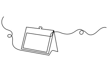 Table calendar continuous one line art and vectors illustrations design.