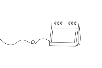Table calendar continuous one line art and vectors illustrations design.