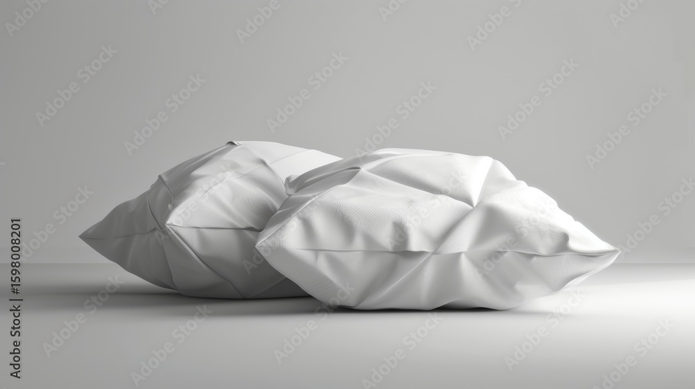 Poster a monochromatic diamondshaped pillow with sharp lines and angles.