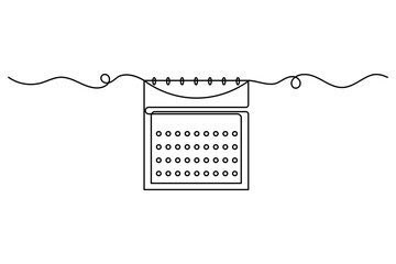 Table calendar continuous one line art and vectors illustrations design.