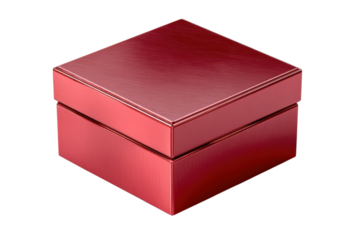 Red Metallic Cube Isolated on Black Background Geometric Minimalist Design Modern Architecture