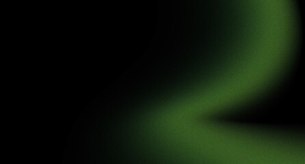 Abstract black dark deep green gradient background color wave bright light silk glow grain texture noise surface grainy