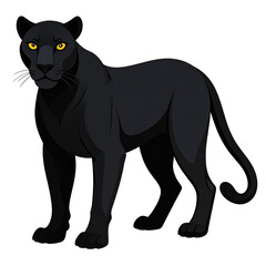 Obraz premium Majestic black panther standing proudly isolated on transparent background