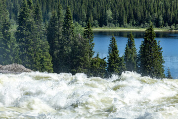 Tännforsen, Sweden The Tännforsen waterfall, the biggest in Sweden, on the Indalsälven River.