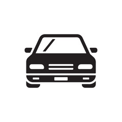 Obraz premium Front View of a Car Black Silhouette