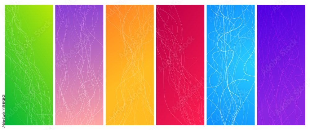 Aufkleber set of abstract gradient backgrounds with wave beams
