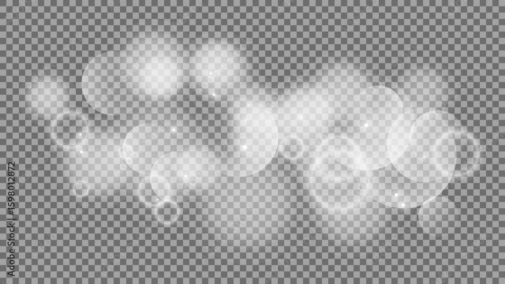 Poster bokeh circles on transparent background