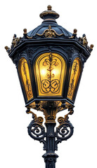 antique night street light isolated on transparent background