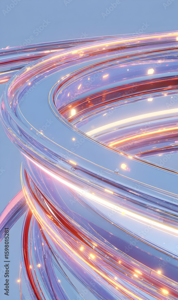 Poster abstract flowing shapes with luminous accents and futuristic design for digital backdrop shimmering 