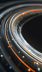 Dynamic flowing curves with ethereal light creating an abstract energy pattern perfect for technology concepts and digital communications with