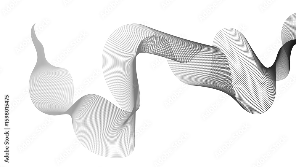 Poster abstract backdrop with grey wave gradient lines