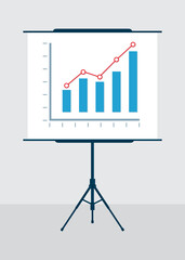 Progress Charts icon on Standing flip board stock illustration